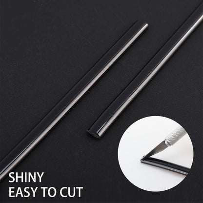 32.8ft Peel and Stick Molding Trim (10mx8mm / Shiny Black)