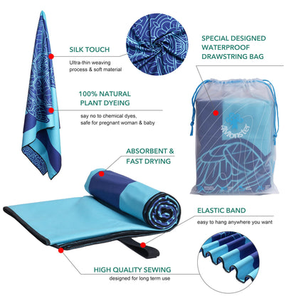 Microfiber Beach Towel Quick Dry (01sea turtle / 78.00" x 35.00")