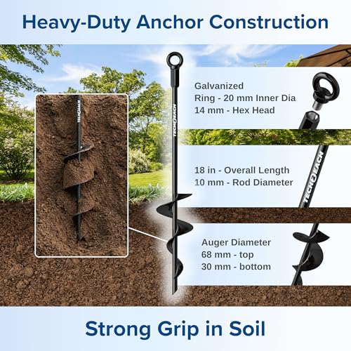 Ground Anchors Screw in Kit with Ratchet Straps