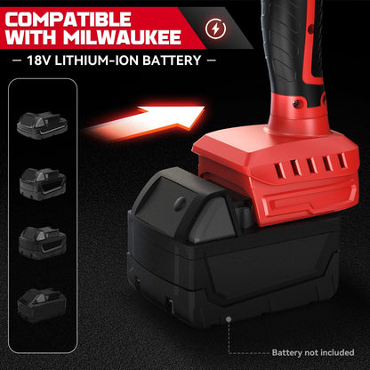 Cordless Tile Vibration Tool Compatible with Milwaukee 18V (Red -8 Speed)