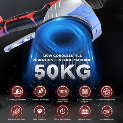 Cordless Tile Vibration Tool Compatible with Milwaukee 18V (Red -8 Speed)