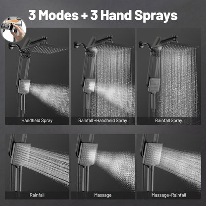 Dual Filtered Rainfall Handheld Showerhead Spray Combo for Bathroom (Matte Black)