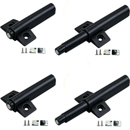 Push to Open Door Latch Cabinet Hardware CBRIVE Magnetic Push Latch & Lock for Hidden Framed & Frameless Kitchen Door Magnet Touch Release Drawer Opener Strong Spring Tip (4 Pack / Black)