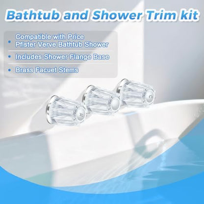 3 Piece Bathtub Shower Knob Replacement Kit