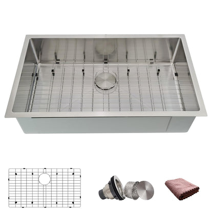33 Inch Undermount Kitchen Sink (Stainless Steel / 33" x 19"x 9")