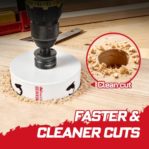5 Inch(127mm) Hole Saw, 1PC HSS Bi-Metal Hole Saw Kit with Shark Tooth Hole Cutter for Wood,Drywall, PVC Boards and Thin Metal (1 PCS 5")