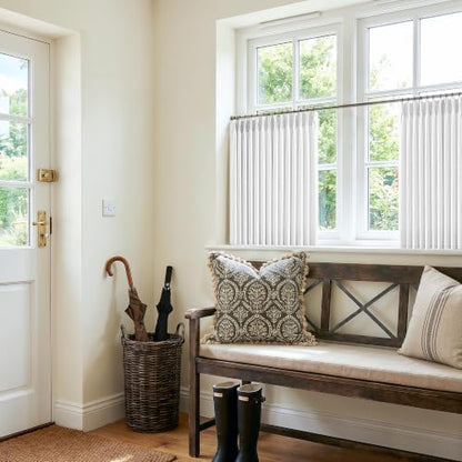 Country 36 Inch Snow White Linen Pleated Semi Sheer Cafe Window Curtains (Snow White / 40"W x 36"L (Pack of 2))