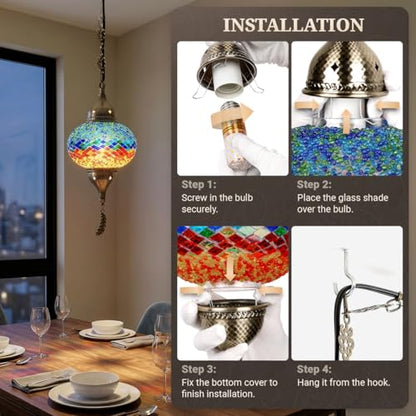 Turkish Moroccan Mosaic Pendant Light (Multicolor2)