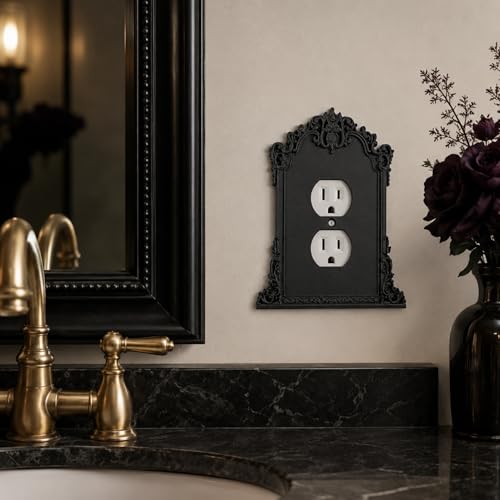 2 Pcs Black Gothic Outlet Cover