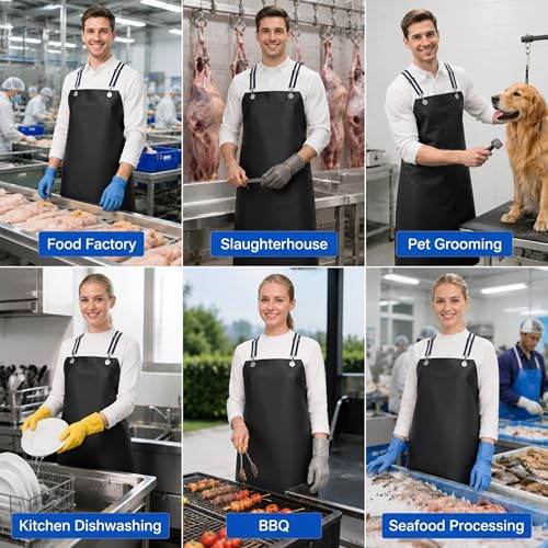 Thickened Rubber Waterproof Apron Adjustable Cross Type Chemical Resistant Heavy