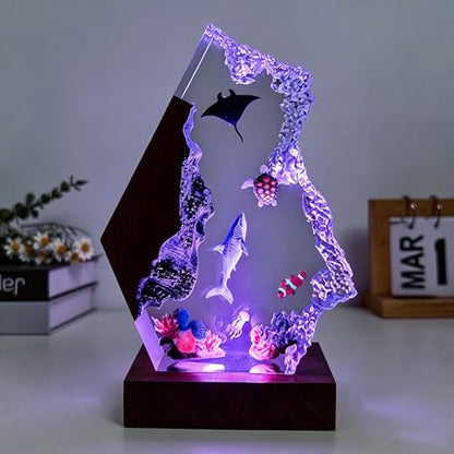 Humpback Whale Ocean Resin Lamp