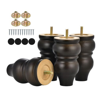5 Inch Wooden Furniture Legs Set of 4