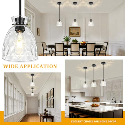 Pendant Lights Kitchen Island Modern Hammered Glass Hanging Pendant Light
