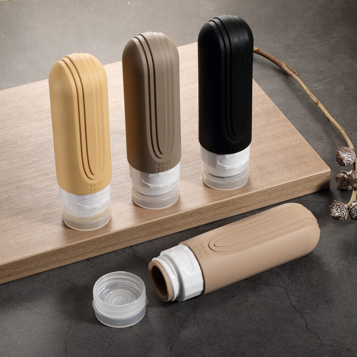 Travel Bottles for Toiletries (Apricot-3oz)