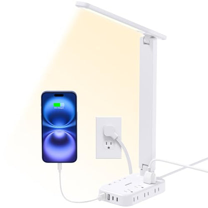 Desk Lamp with 6 AC Outlets & 4 USB Ports