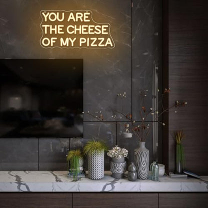 You Are The Cheese of My Pizza Neon Sign for Wall Decor Pizza Neon Light Dimmable Warm White LED Sign Letter Neon Light for Pizza Shop (You Are The Cheese Of My Pizza)