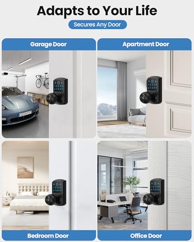Smart Fingerprint Keyless Entry Door Knob Keypad Electronic Biometric Lock