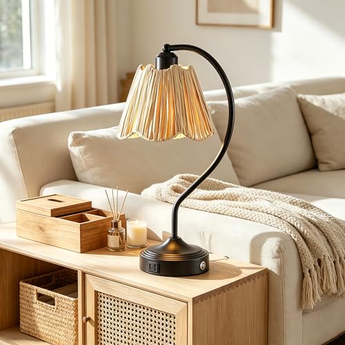Set of 2 Vintage Table Lamps with USB A+C Ports