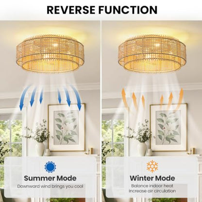 Boho ceiling fan with light