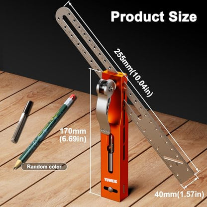 T Bevel Angle Finder Sliding Gauge with Metal Extension Arm