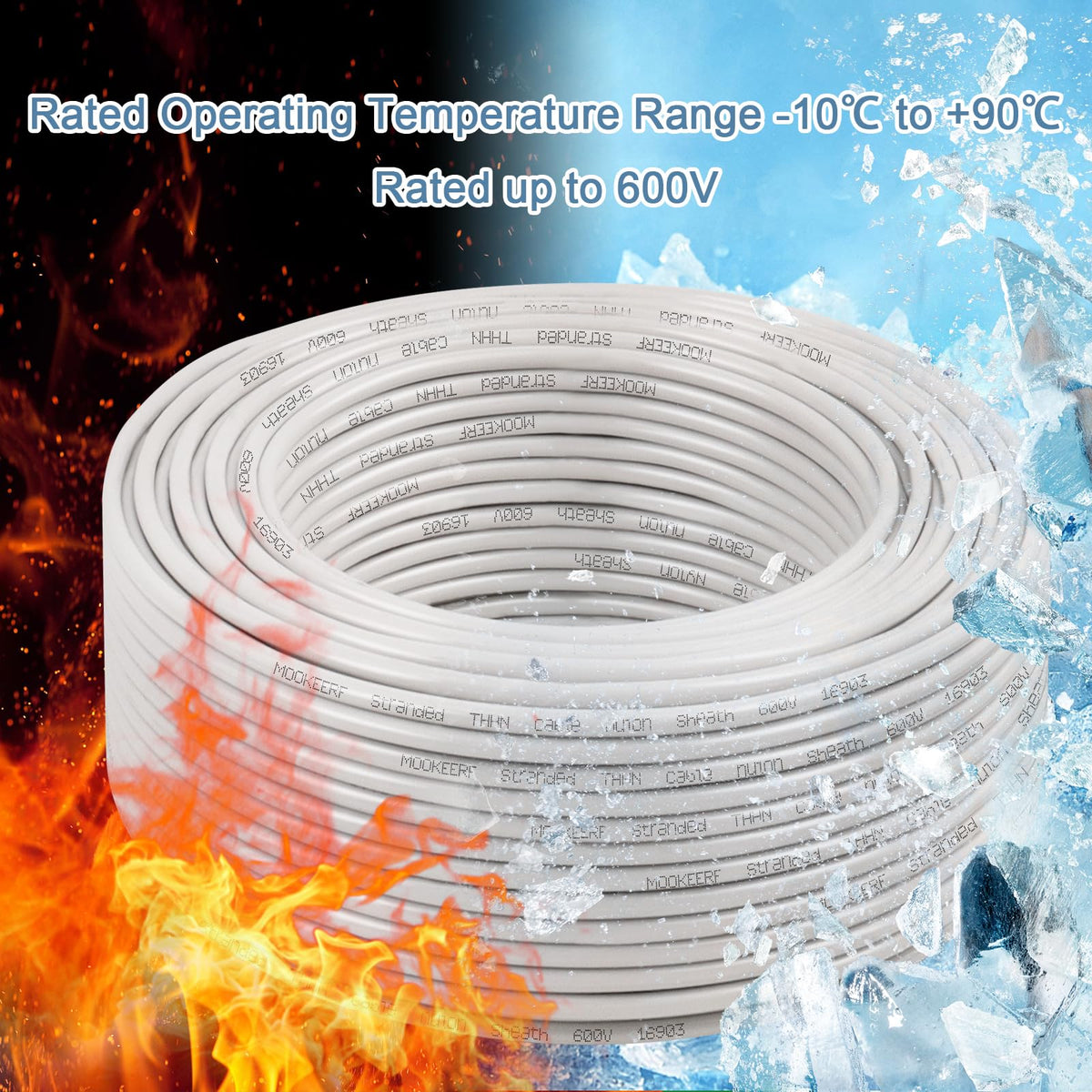 THHN Wire 4 Gauge 100FT (White / 4 Gauge 100FT)
