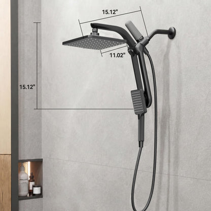 Dual Filtered Rainfall Handheld Showerhead Spray Combo for Bathroom (Matte Black)