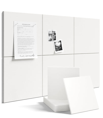 Felt Bulletin Board & Cork Board Alternative 36'' x 24'' (Milky White-1 / Solid tile 6-pack)