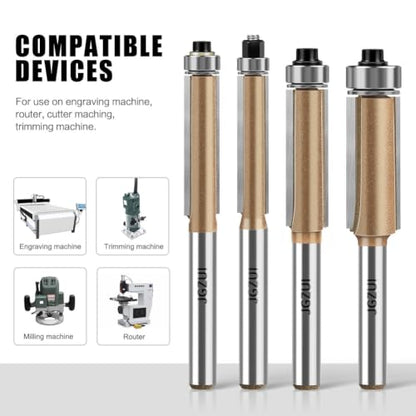 2 Degree Spiral Flush Trim Router Bit Set 1