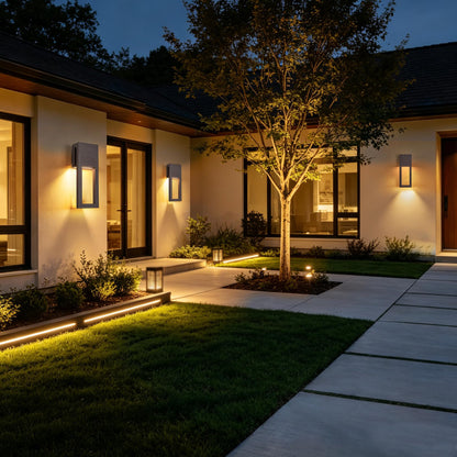 Dusk to Dawn Outdoor Wall Lights 15 Inch 2 (2Pack Textured Bronze(with Photocell))
