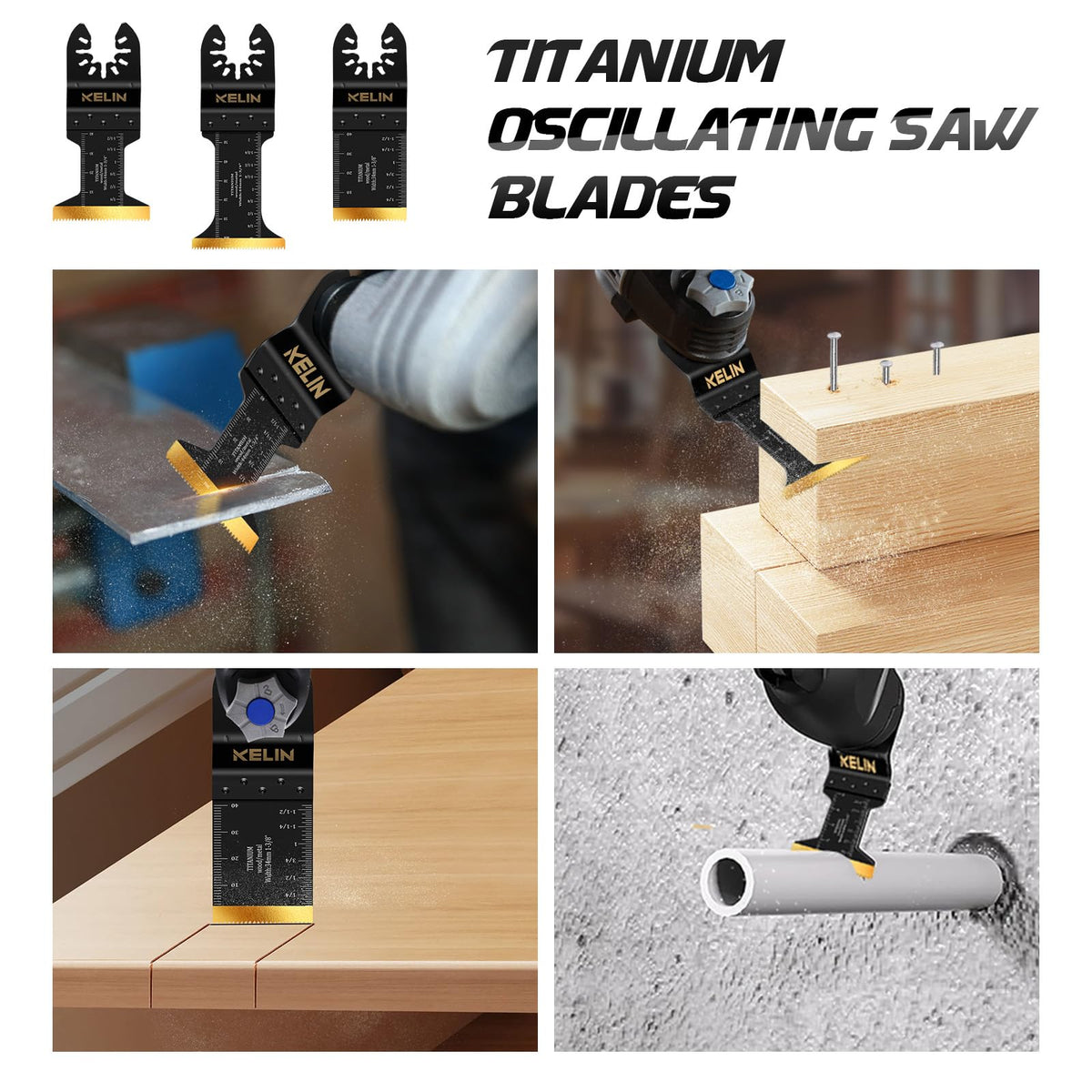 18PCS Titanium Oscillating Tool Blades