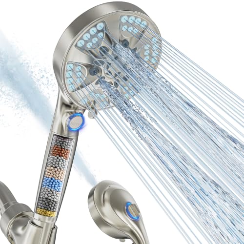 9 Settings Filtered Shower head with Handheld with Power Wash
