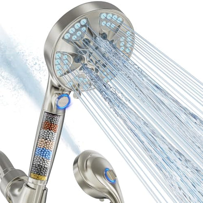 9 Settings Filtered Shower head with Handheld with Power Wash