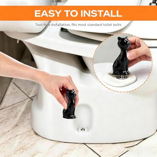 2Pcs Cute CatShaped Toilet Bolt Caps