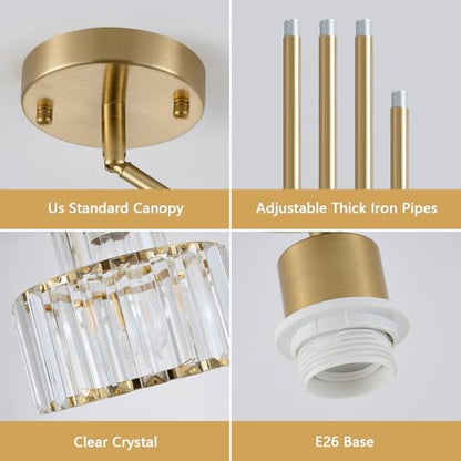 P JDH0211XL Crystal Pendant Light