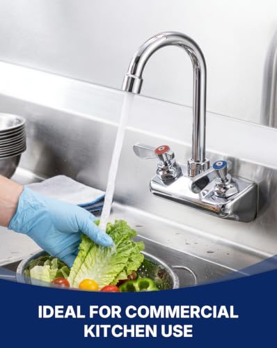 Lead Free Commercial Sink Faucet Wall Mount 4" Center Hand Sink Faucet