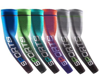 UV Protection Arm Sleeves Cooling Cover for Men Women 6 Pairs