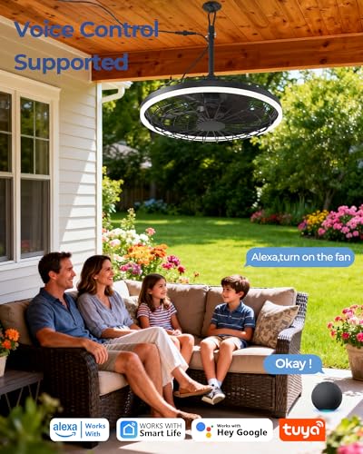 Smart Waterproof Gazebo Ceiling Fan with Light