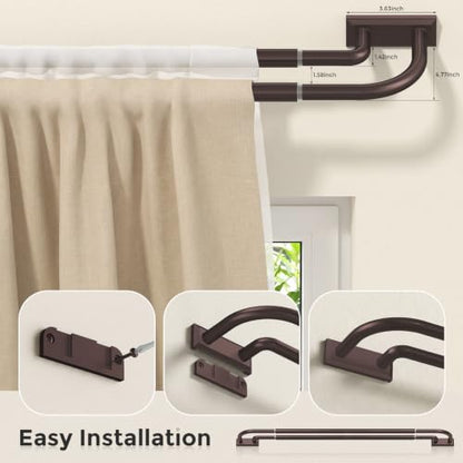 Double Curtain Rod 34 (Red Bronze / 34"-76")