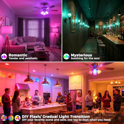 12W Led Light Bulbs with Remote 1200LM