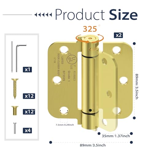 Self Closing Door Hinges Gold