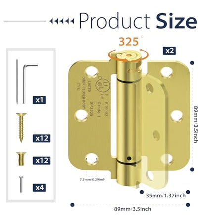 Self Closing Door Hinges Gold