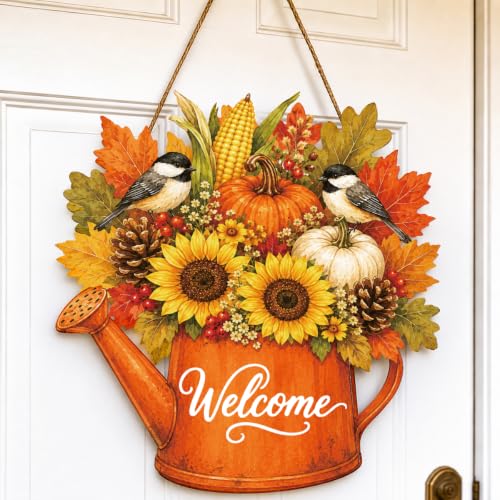 Fall Door Decor Wooden Welcome Sign