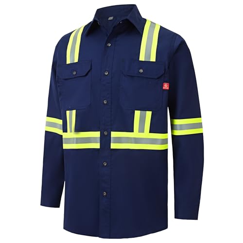 Hi Vis FR Shirt for Men 6.5oz Flame Resistant Welding Shirts