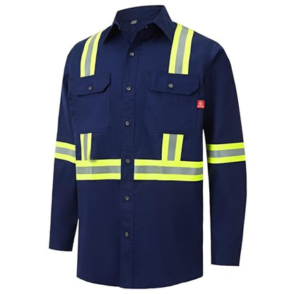 Hi Vis FR Shirt for Men 6.5oz Flame Resistant Welding Shirts