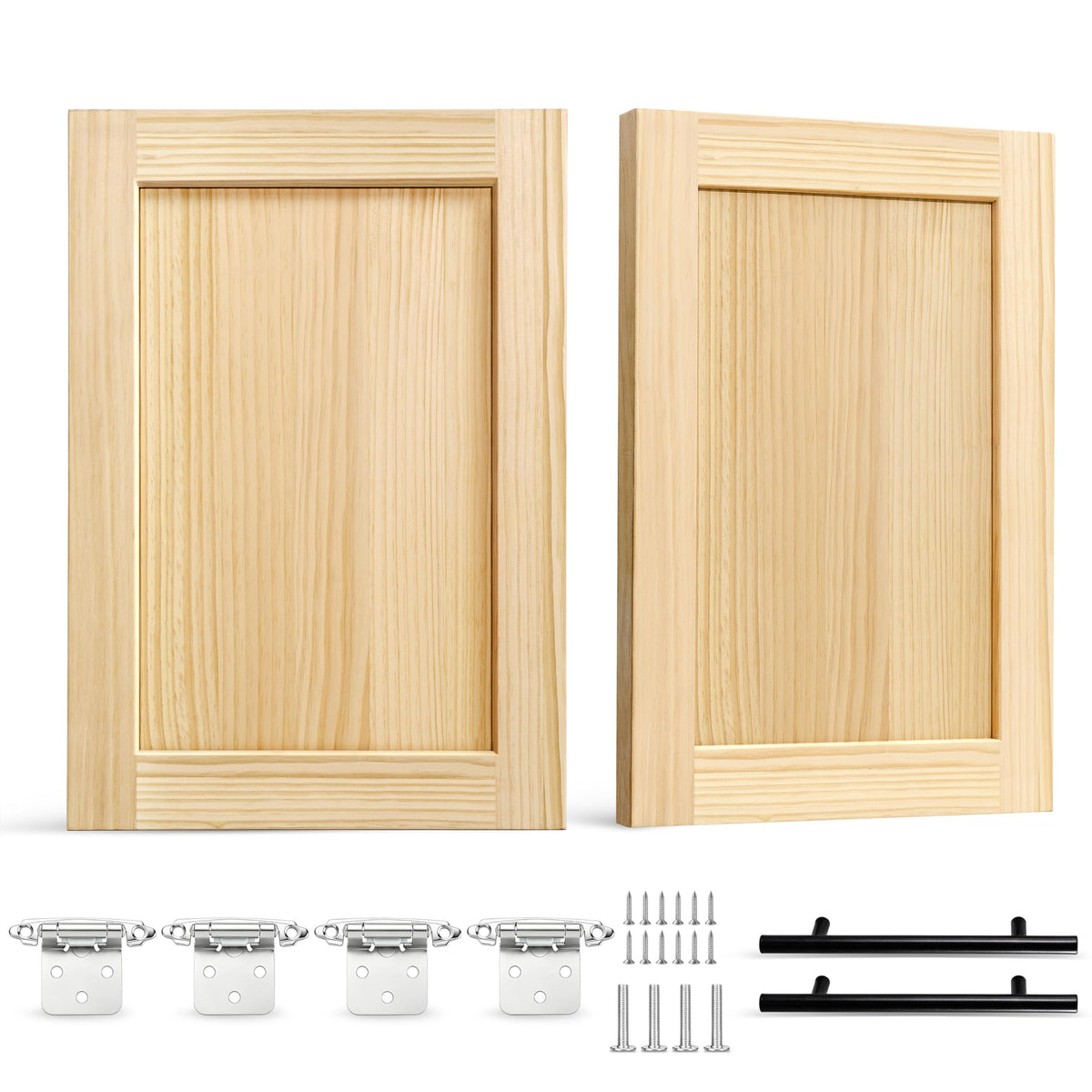 2 Pack Unfinished Pine Shaker Cabinet Doors 16.25" W x 22.5" H (16.25'' Wx22.5'' H)
