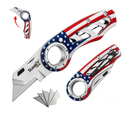 Folding Utility Knife Pocket Knife Box Cutter with Finger