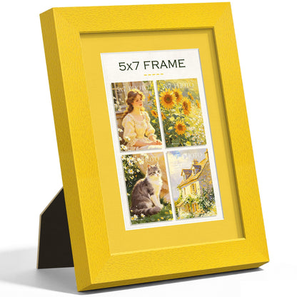 5x7 Mustard Yellow Picture Frame (Mustard Yellow Frame Yellow Mat / 5x7)