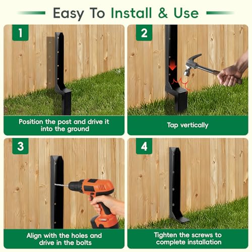 4 Pack Fence Post Repair Kit