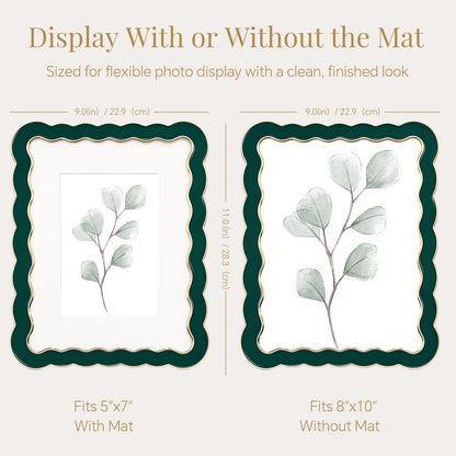 8x10 Scalloped Wavy Metal Picture Frame (Hidden Jade / 8x10)