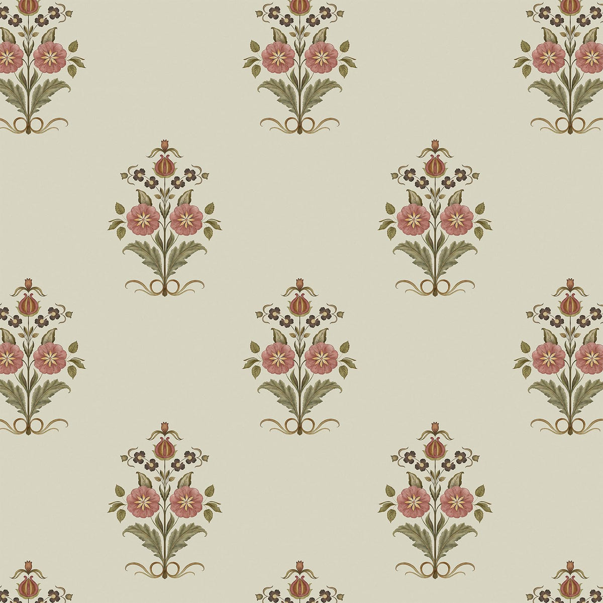 Vintage Floral Wallpaper Cottage Peel and Stick Wallpaper Retro Pink Flower Contact Paper for Cabinets Drawers Farmhouse Removable Self (Beige and Pink / 17.3" x 78.7")